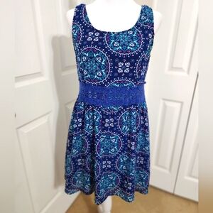 💥Clearance💥 Xhilaration Navy and Teal Floral Print Dress Size L